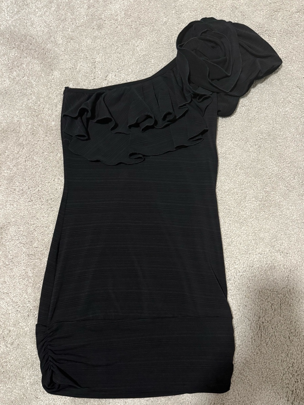 XOXO Black One-Shoulder Ruffle Camisole